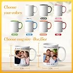 Mug de café personnalisé 15oz, Mug personnalisé avec photo, texte, nom - Cadeaux personnalisés pour garçon, petite amie, meilleur ami, cadeaux de la Saint Valentin, fêtes préférées Mug
