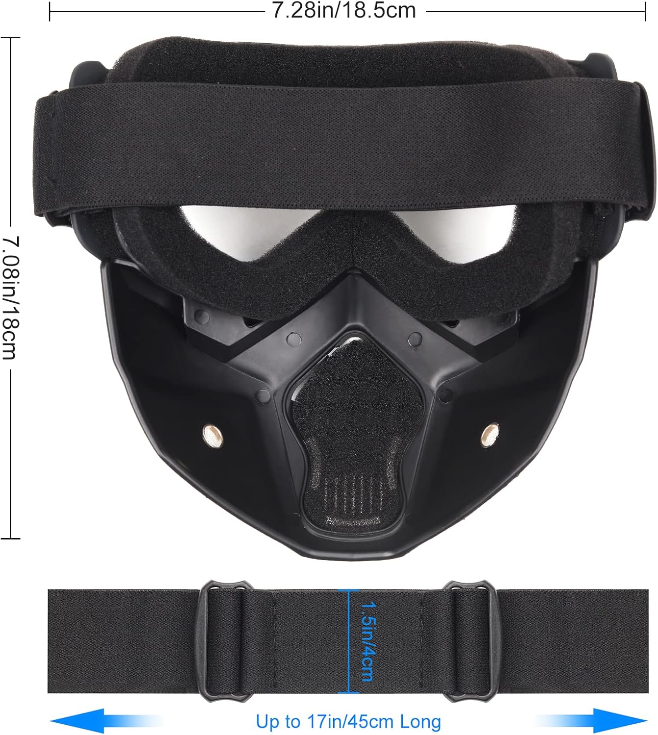 VPZenar Paintball Mask Anti Fog, Airsoft Full Face Mask and Goggles Detachable for Motorcycle Dirtbike Transparent Lens : Sports & Outdoors