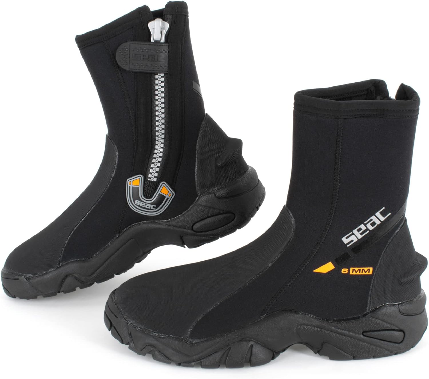 SEAC Pro HD 6mm Neoprene Wetsuit Boots with Side Zipper Black