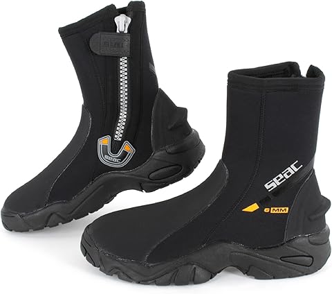 Seac Pro HD, Escarpín de Buceo, 6 mm con Suela rígida de Alta adherencia