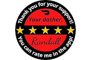 Personalized 2-inch Delivery Driver Rating Stickers for Dashers Rate Me