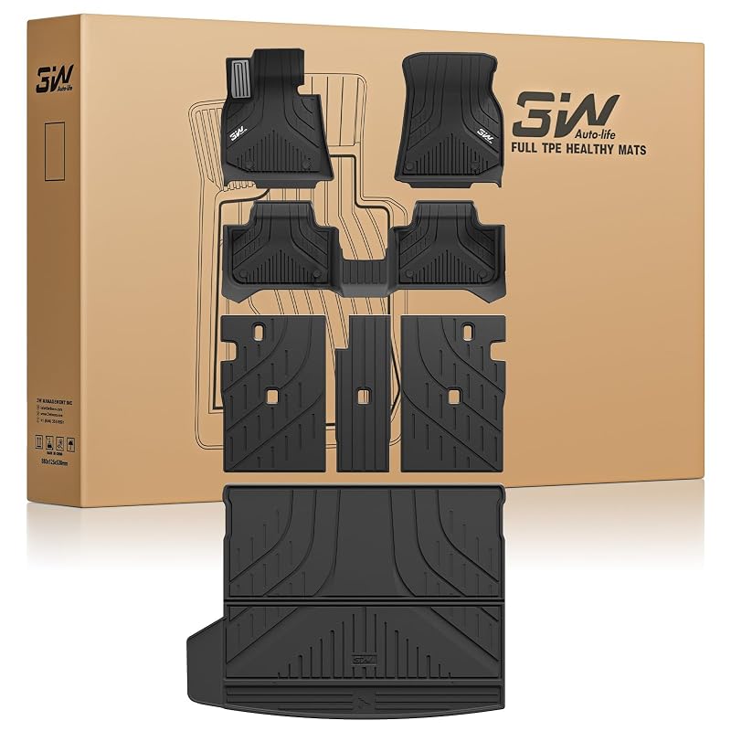 Tapetes automotivos e protetor de porta-malas 3W para BMW X3 G45 2025-2026 30/50M xDrive, TPE preto com pedal metálico, kit completo
