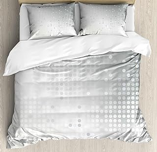 Ambesonne Grey Duvet Cover Sets, Gradient Shapes Digital Vibrant Colored...