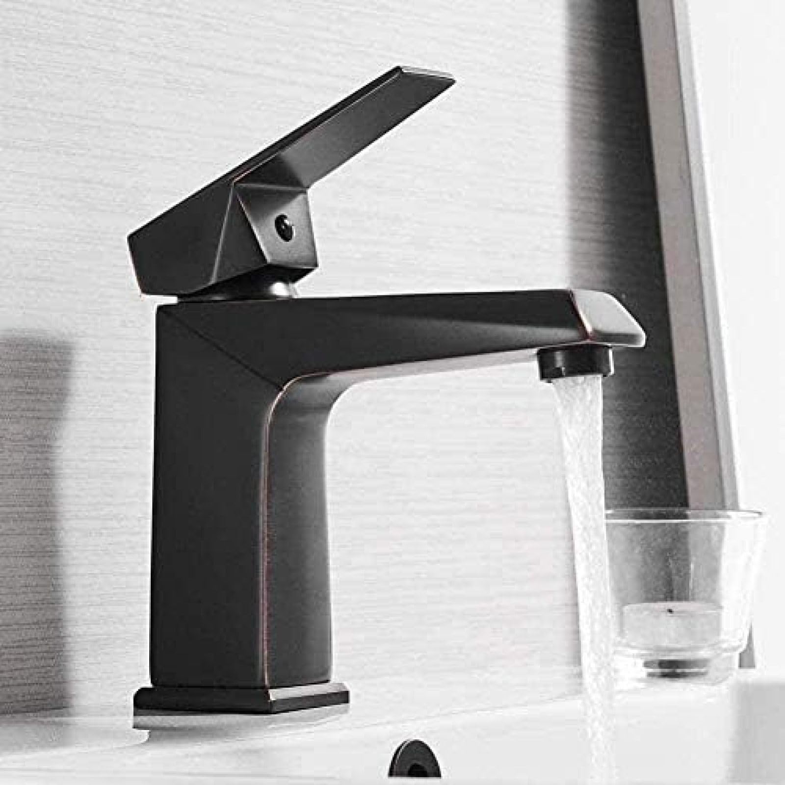 ZYCHSJXA Faucet Kitchen Tap Basin Retro Black Taps Wash Single Handle Hole Deck Vintage Hot Cold Mixer Crane