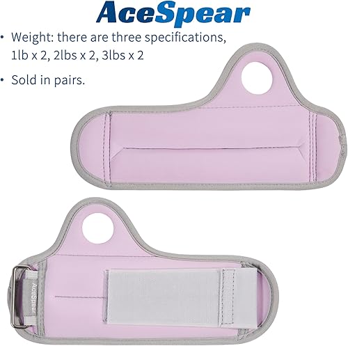 Miniatura 2 de AceSpear Pesas de muñeca con trabillas para el pulgar para hombres y mujeres, 1 libra, 2, 2 libras, 2 libras, 3 libras, 2 pesas de tobillo, guantes