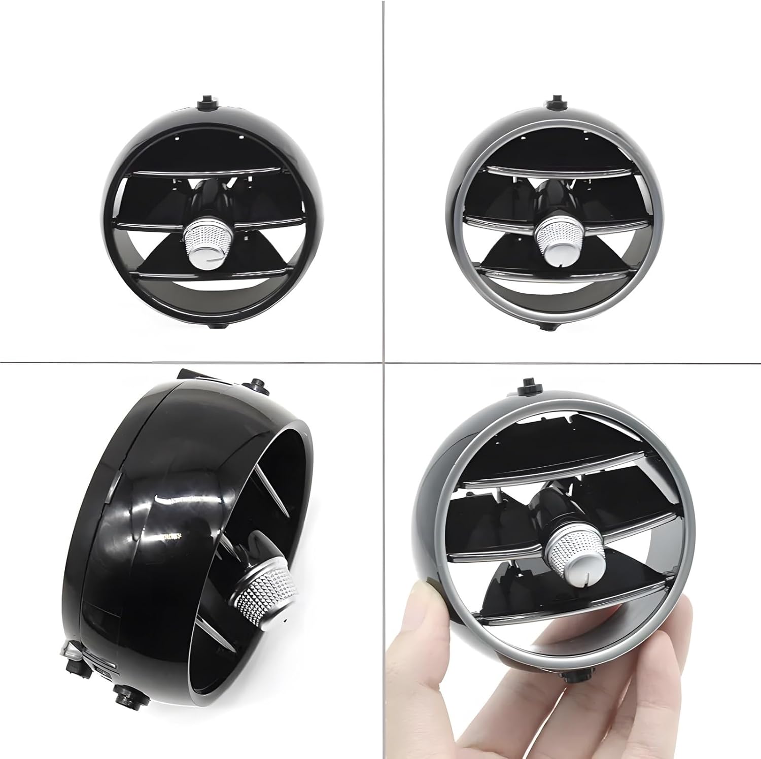 Car Air Conditioning Vent, Compatible With Benz C Class W205 CLC Class W253 2015-2021, Center A/C Dashboard(Silver center (2) 1PC)