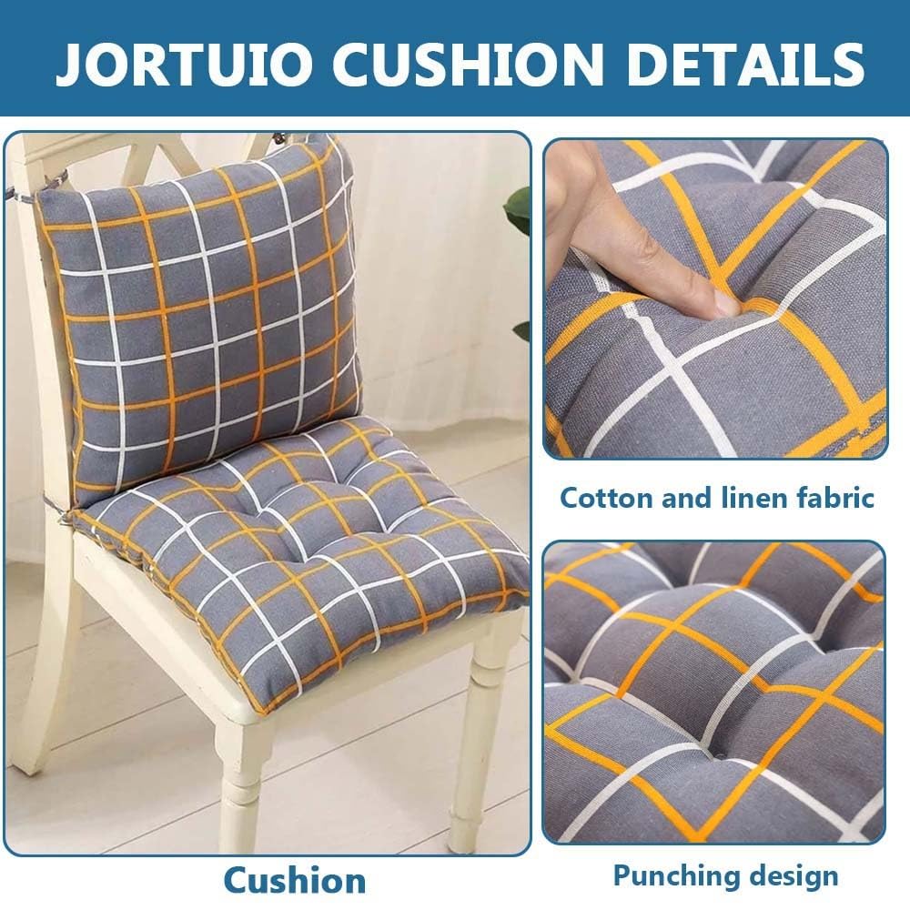 Lot de 4/2/1 Coussins de Chaise à Dossier Bas, Galettes de Chaise 40 x 40/45 x 45/ 50x50 cm Doux Coussin de Chaise de Jardin Exterieur/Interieur,Bureau,Manger(#7,45x45cm4pcs)