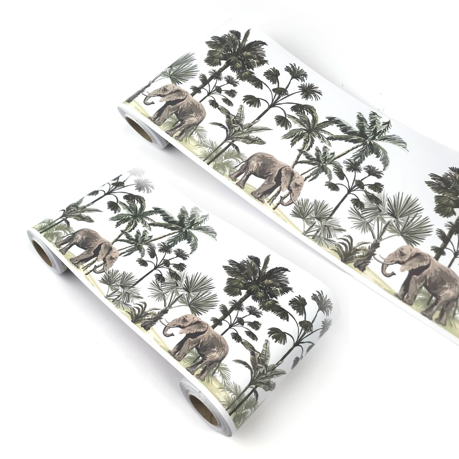 VisitRyl Wallpaper Border Self Adhesive Wall Tiles Decorative, Peel and Stick Wall Border Bathroom Stickers Cartoon Children's RoomForest Elephant YX113 12cm X 500cm