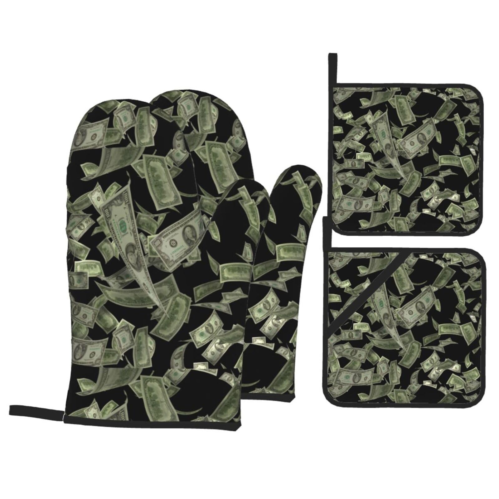 Ensemble de 4 pièces isolées haut de gamme motif Dollar Sign pour four