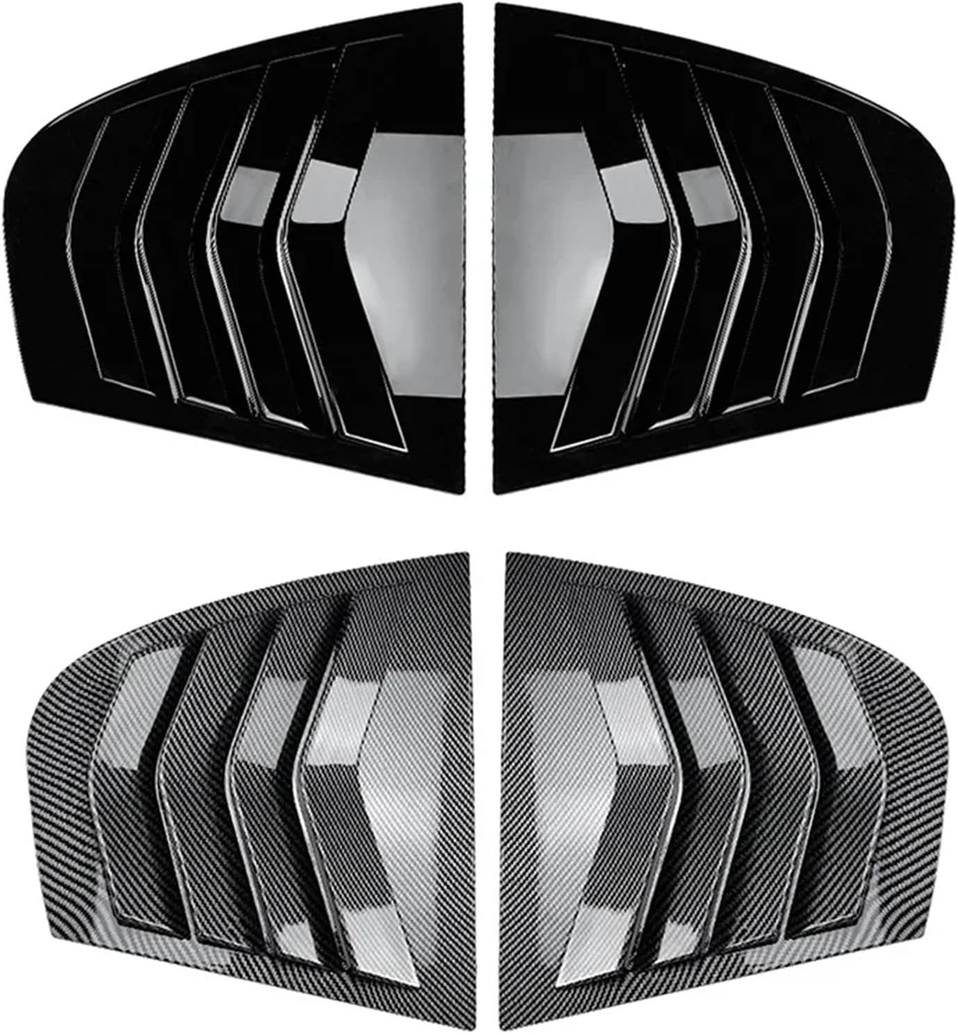 Fit for BMW 3-Series E90 M3 Sedan/Saloon 2005-2011 Rear Side Window Louvers Shutter Cover Trim(Glossy Black)