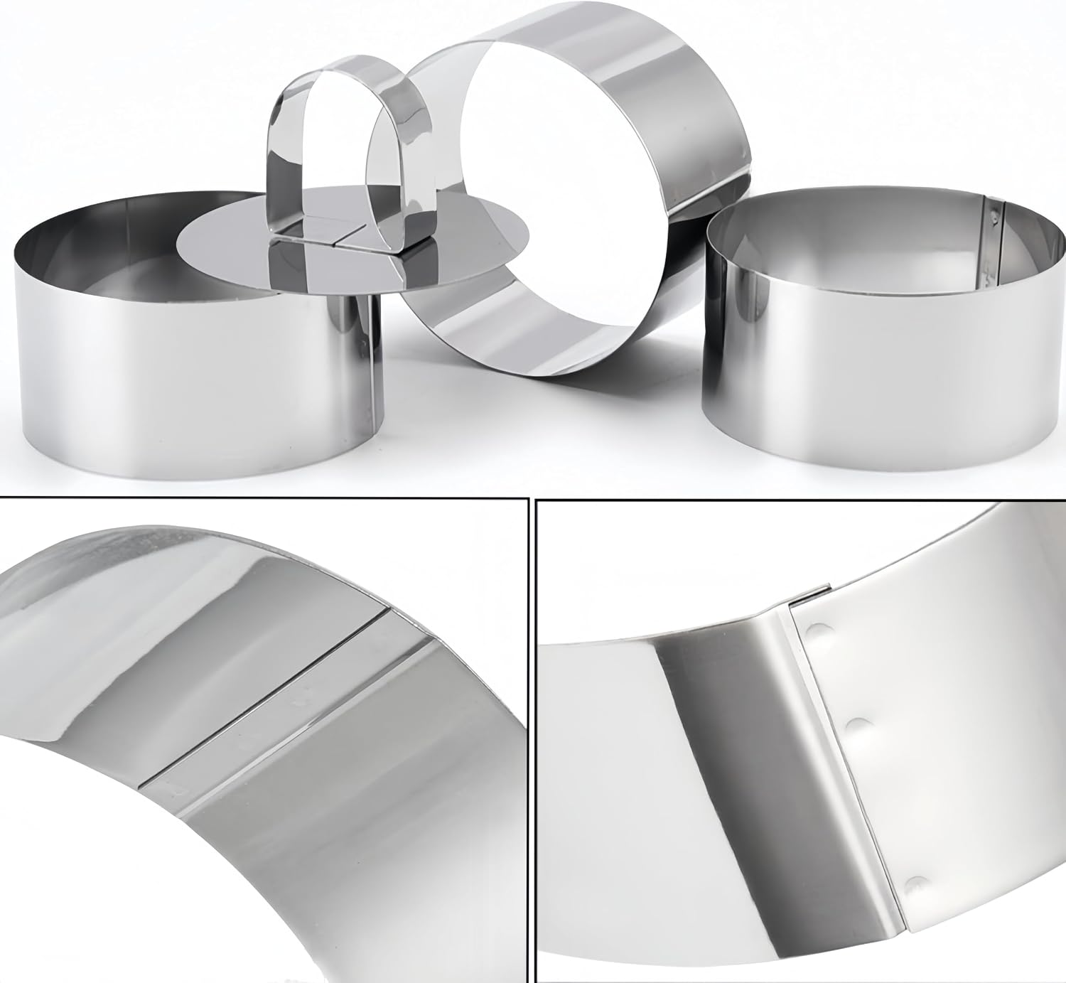 3 Inch Round Ring Molds for Cooking Baking, Stainless Steel Crumpet Rings