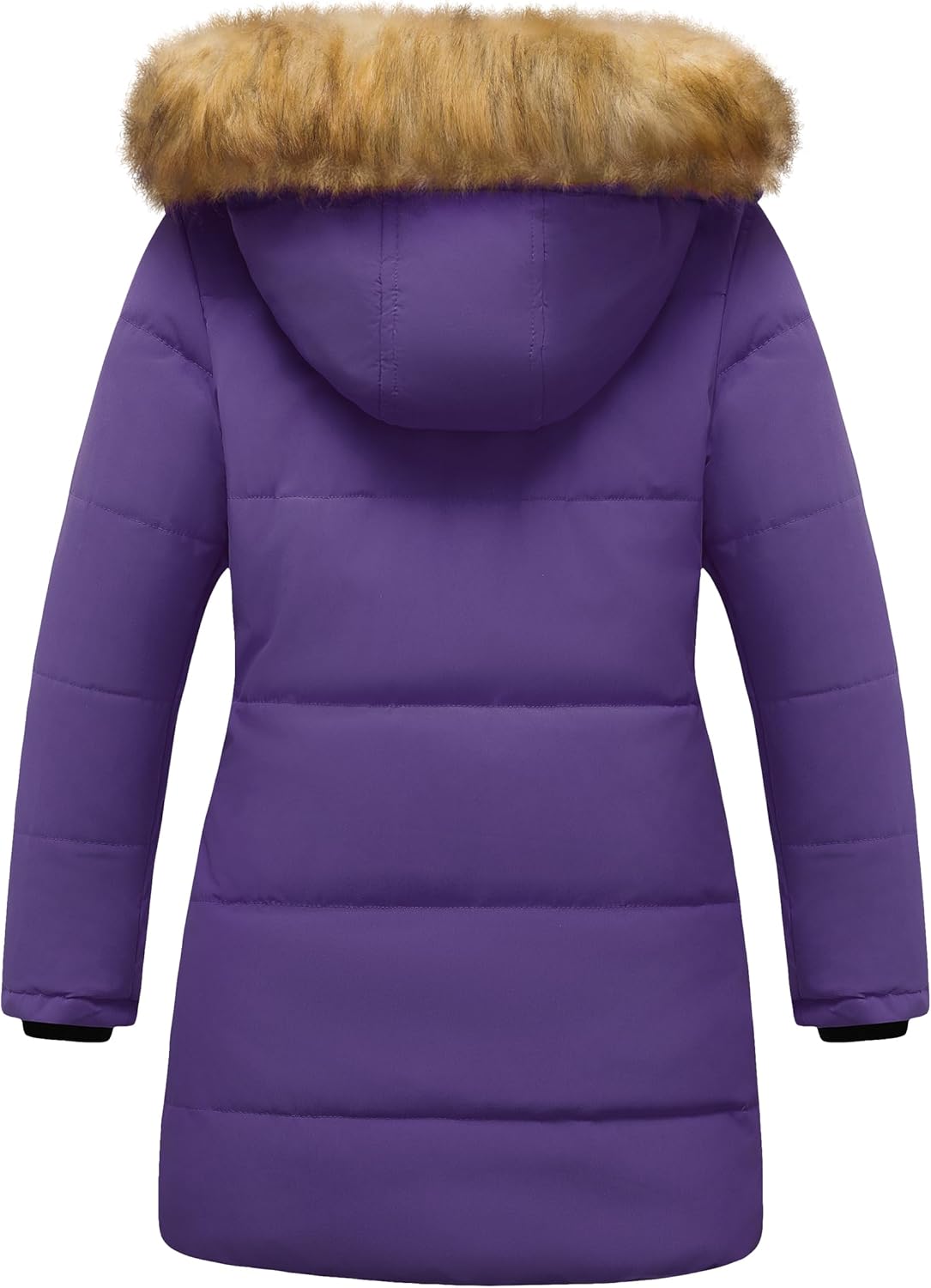 CREATMO US Girl's Winter Fleece Lined Long Parka Puffer Coat Thicken Ski Jacket With Fur Trim Hood - Image 2