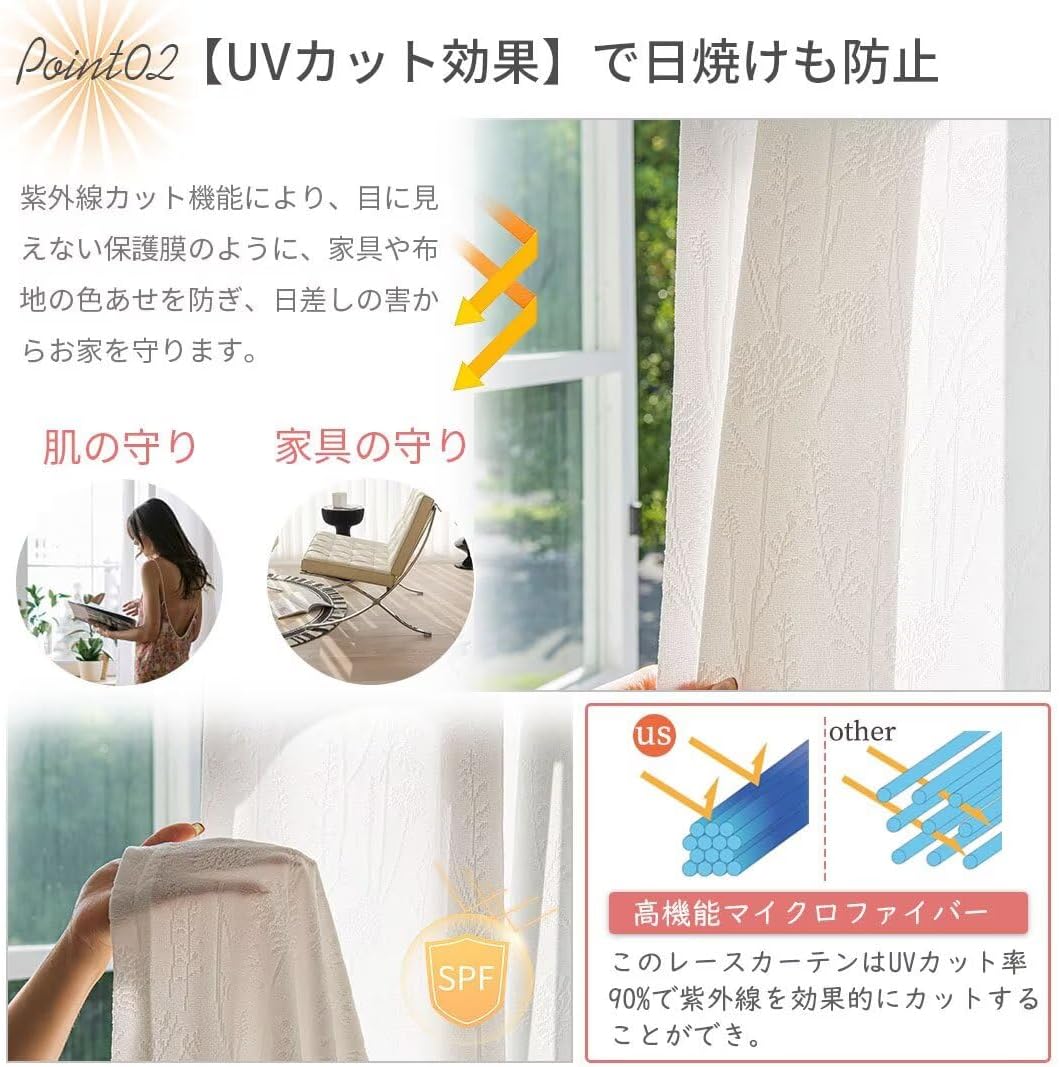 YKFN ミラーレースカーテン 遮光 透けない 丈145cm 幅250cm 1枚 レースカーテン ミラー 夜も外から見えにくい 小窓