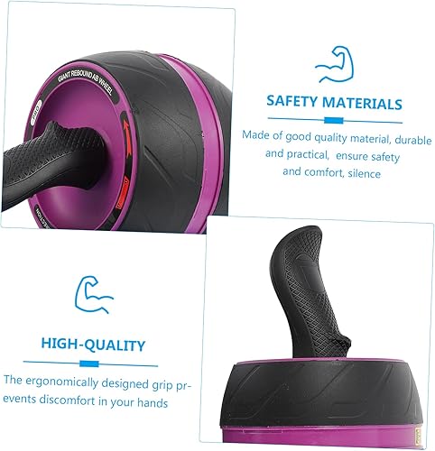 Miniatura 2 de Rueda de rodillo de abdominales con rebote automático antideslizante, para entrenamiento de fuerza central en casa, rueda de ejercicio con