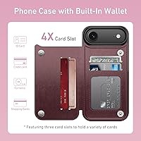 Vista 554 de LETO para iPhone 15 Pro Funda tipo cartera - Tapa tipo folio con patada - Diseños de moda - Tarjetero - Funda protectora para mujeres y niñas - 6.1