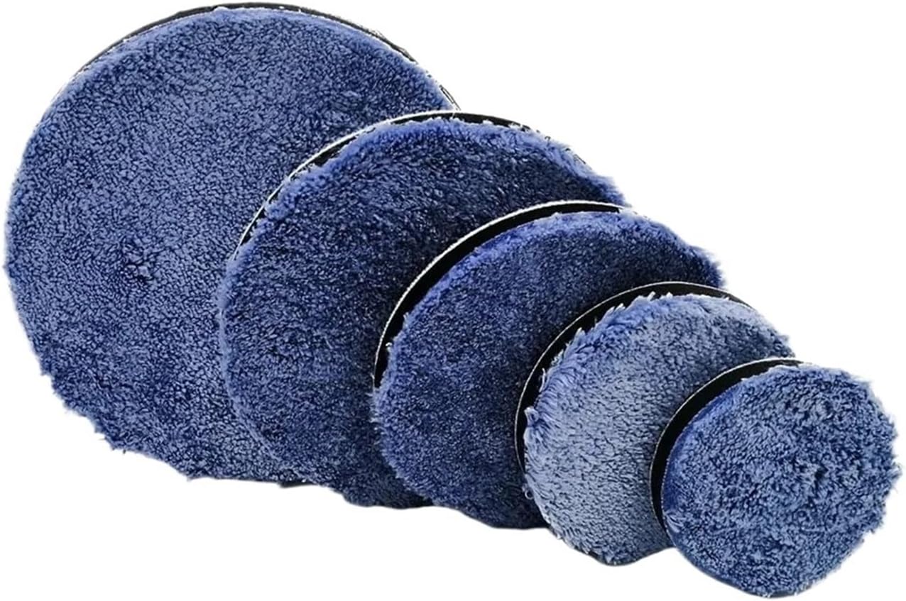 3/4/5/6/7inch Microfiber Polishing Pad for Cars Body Polish Micro Fiber Polishing Wheels for DA/RO Car Polisher(3inStraight Edge 2PC)