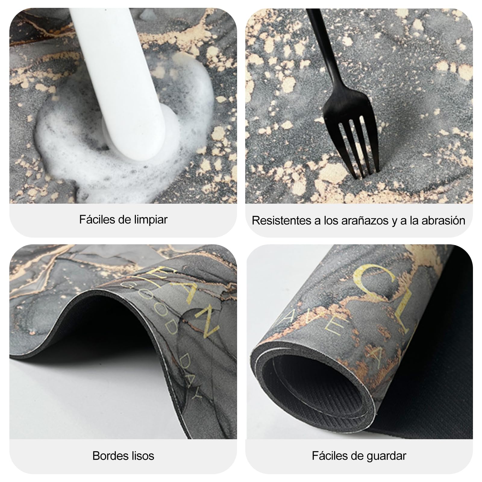 Ergocar Alfombra de Baño de Rápida Absorción del Agua, Alfombrilla de Baño Antideslizantes, Resistente al Desgaste Alfombra de Baño, para Dormitorio Salón Cocina(Patrón de Mármol)