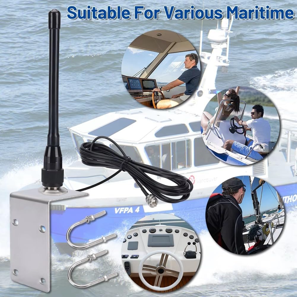 Высококоэффициентная морская VHF-радиоантенна для судна 156 163 МГц разъем RG-58 кабель в комплекте