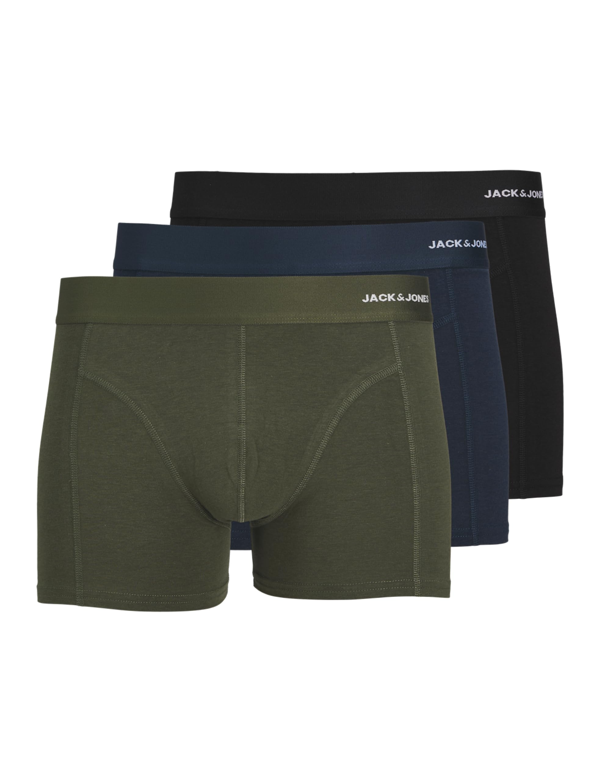 JACK & JONES Men's Jacbasic Bamboo Trunks 3 Pack Noos Boxer Shorts, Forest Night, XXL