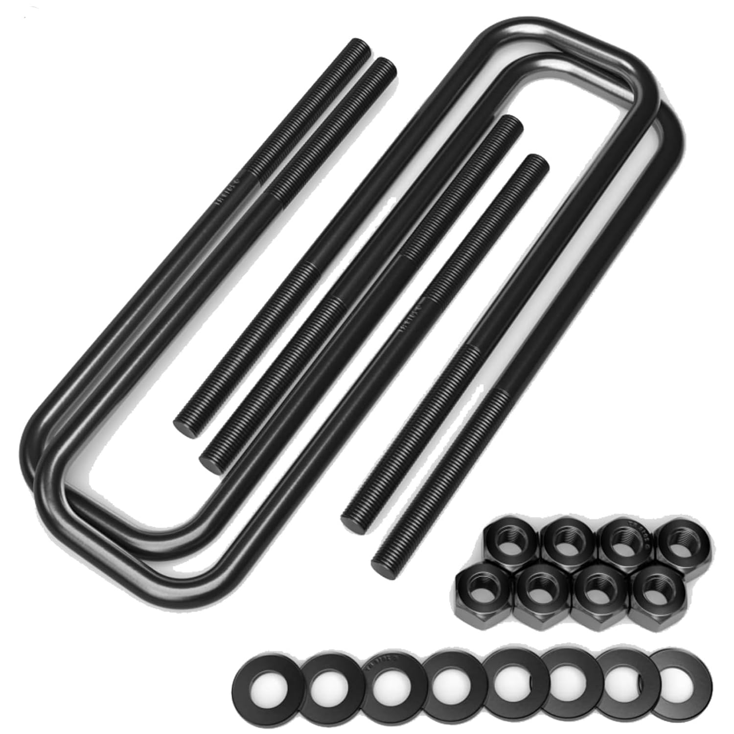 BST BSSP 4PCS Square U-Bolts 2.5" Wide Leaf Springs 8.5" Long 9/16" Dia Leaf Spring Axle Suspension Lift Kit with Hardware