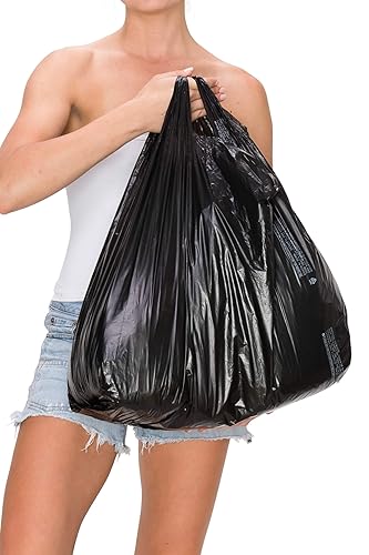 PlaTree. 400 bolsas de plástico para camisetas con asas, 18 x 8 x 27 pulgadas, 18 micrófonos (0.71 mil), camiseta de plástico liso, bolsas de