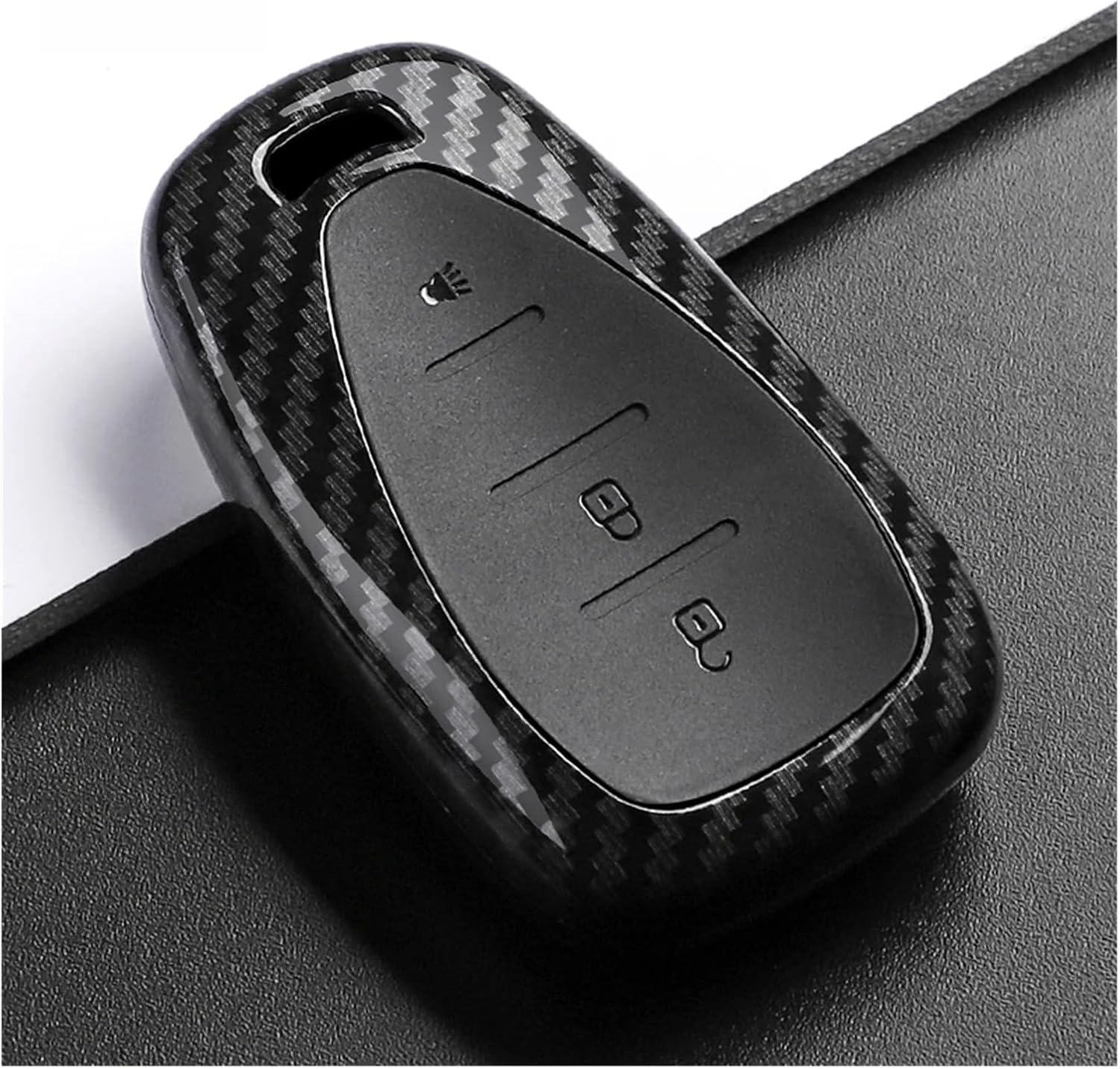 Car Key Fob Cover Compatible for Chevrolet Malibu/Blazer/Traverse/Onix/Equino/Volt/Bolt/Trax/Orlando/Cruze/Spark/Camaro ABS Carbon Fiber Style(3BTN Carbon)