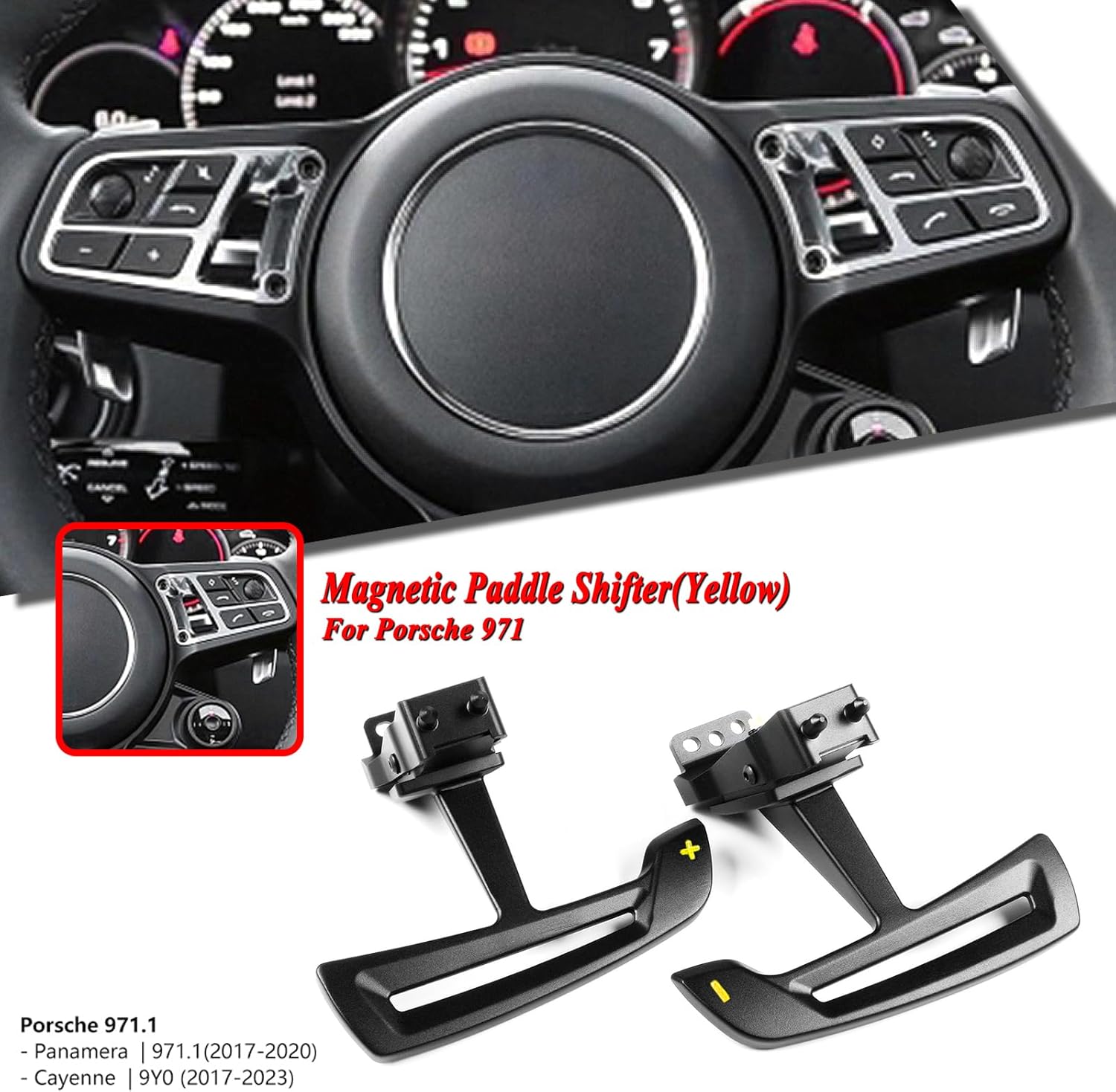 Car Steering Wheel Magnetic Paddle Shifter Replace for Porsche Panamera 971.1