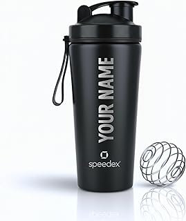 Speedex YouFit Customized Stainless Steel Gym Shaker Bottle 750ml with Mixing Ball, Leakproof Flip Cap, Wide Mouth, Measur... Price In India