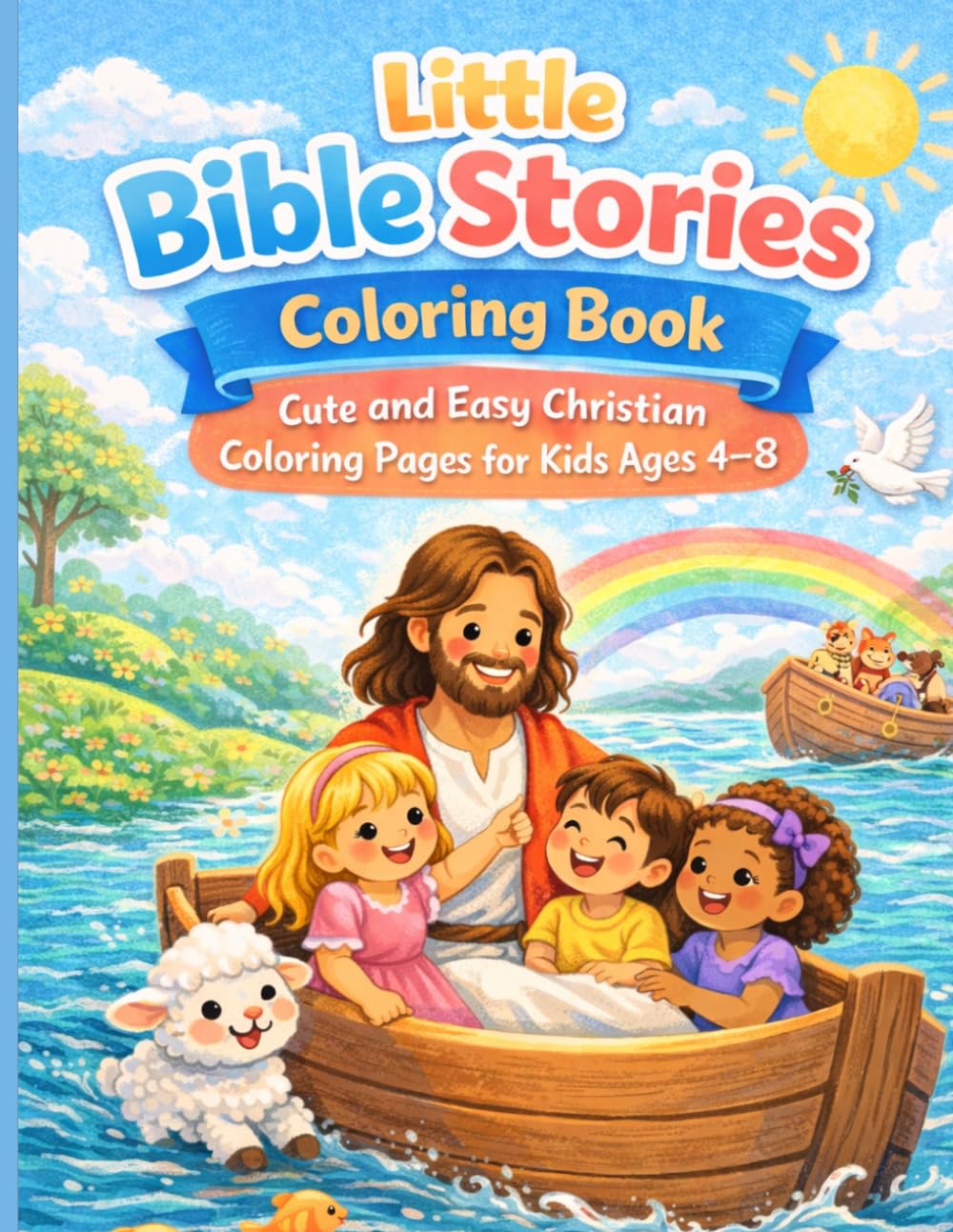 Little Bible Stories to Color: Fun Christian Coloring Pages for Kids Ages 4–8