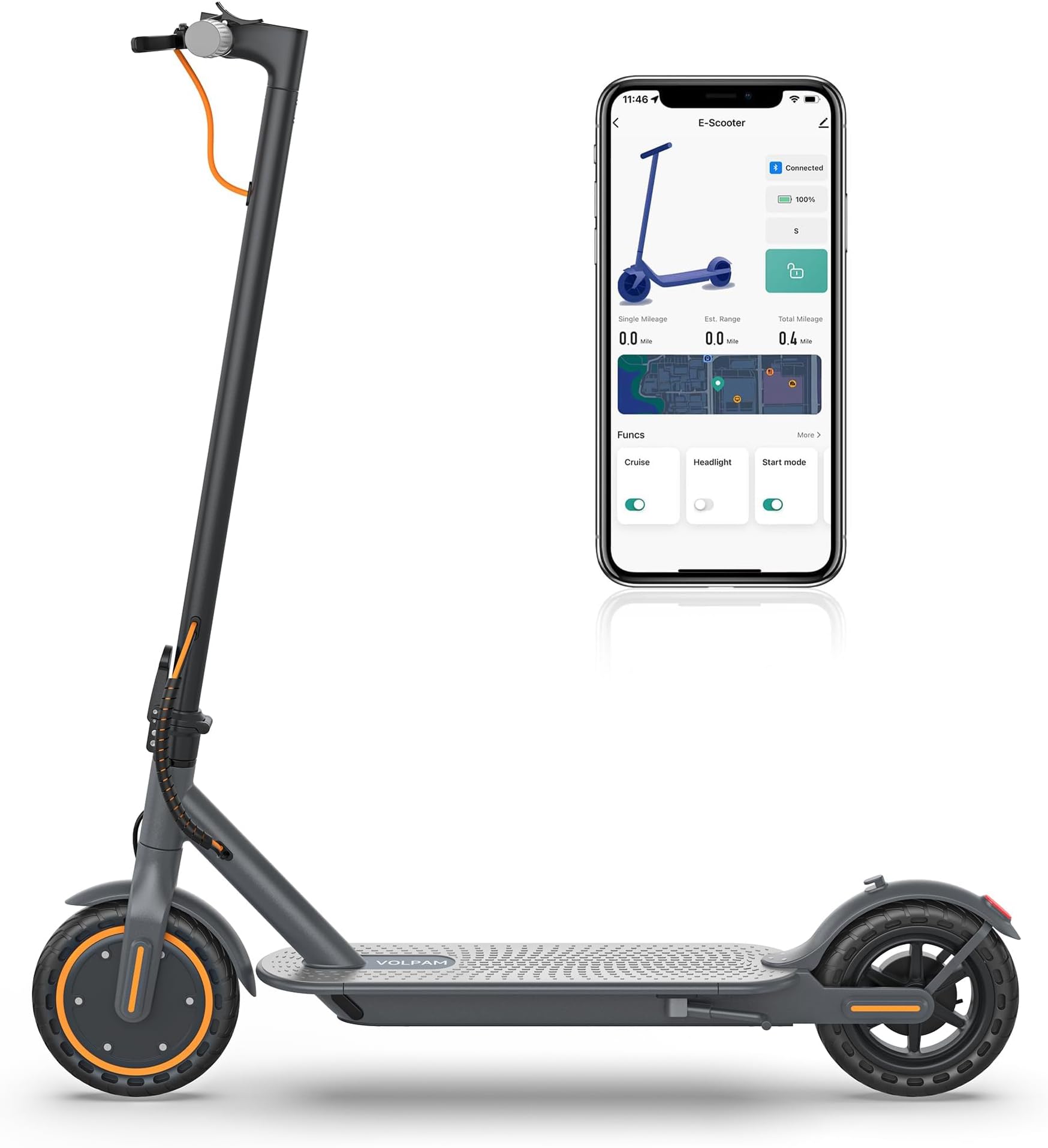 Adult Electric Scooter, Max Speed 19/21MPH, Up to 21-28 Miles Range, 500W/350WMotor Adult E-Scooter, Foldable Scooter with Dual Braking, Smart APP
