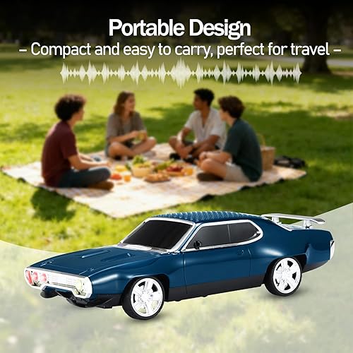 Miniatura 7 de WS-620 Classic Muscle Car Bluetooth Replica Altavoz - Inalámbrico portátil con sonido HD, emparejamiento estéreo TWS, luz de fiesta LED, soporte