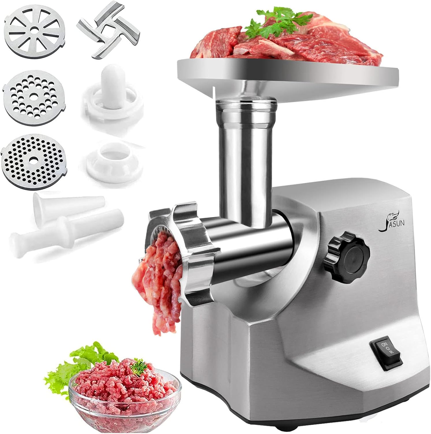 Electric Meat Grinder, Stainless Steel, Rated Power 500W