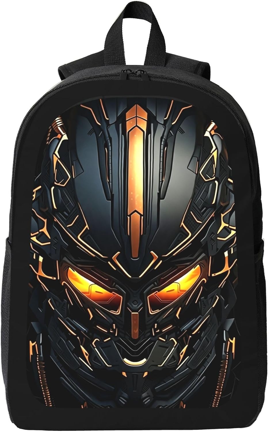 Mechanical Robot Helmet Golden Glow Sci-Fi Backpack, Casual Daypack