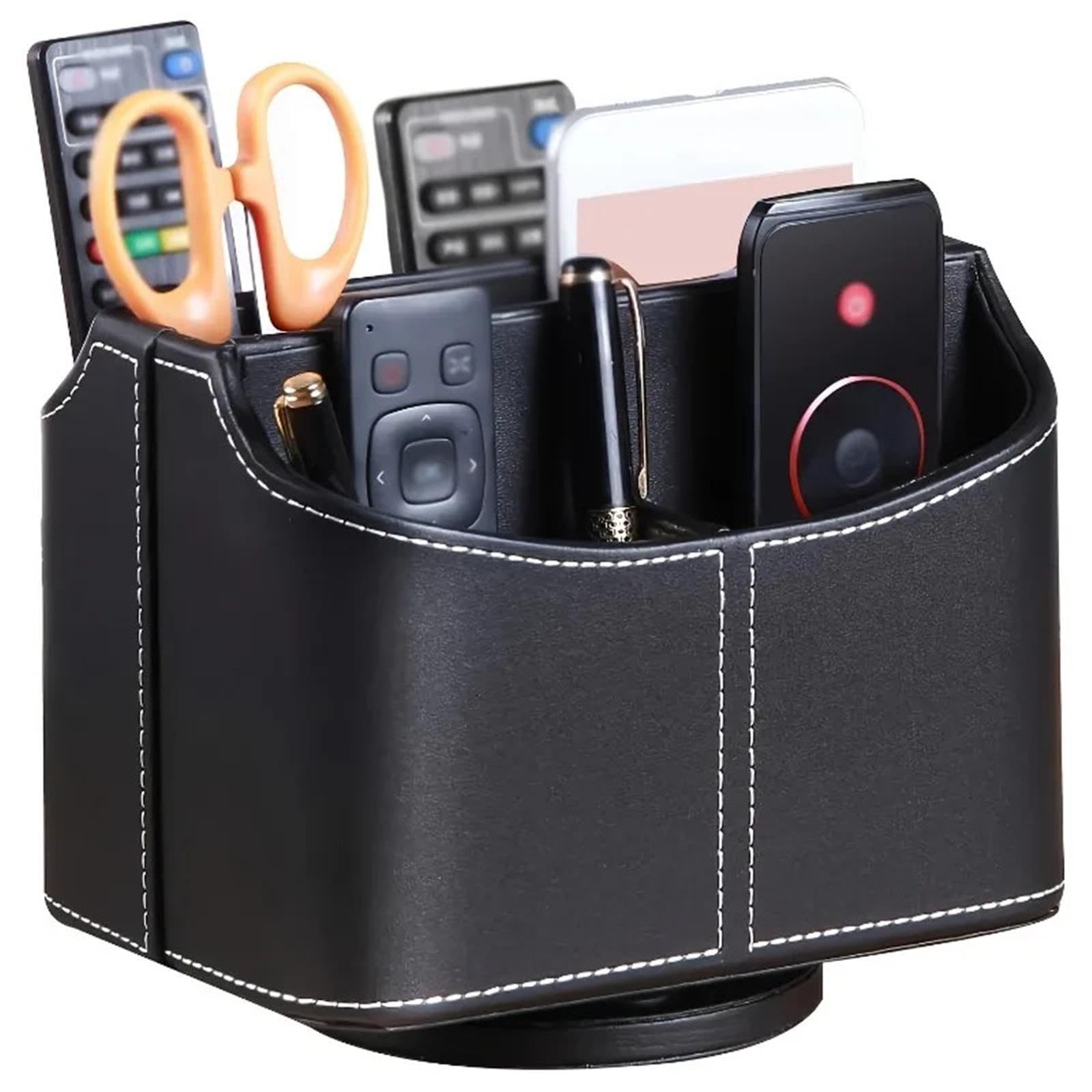 Organizer da Scrivania Rotante 1 organizer da scrivania rotante | Con portapenne e scatola for trucchi for articoli di cancelleria/cosmetici(Black)