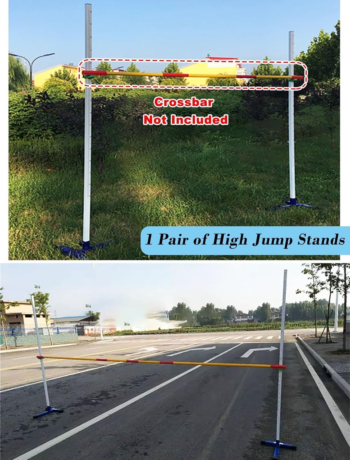 Soporte Ajustable para Salto de Altura de 50 a 200 cm, Estructura de Acero Ligera para competiciones, Equipo portátil de Atletismo para Atletas y Entrenadores.