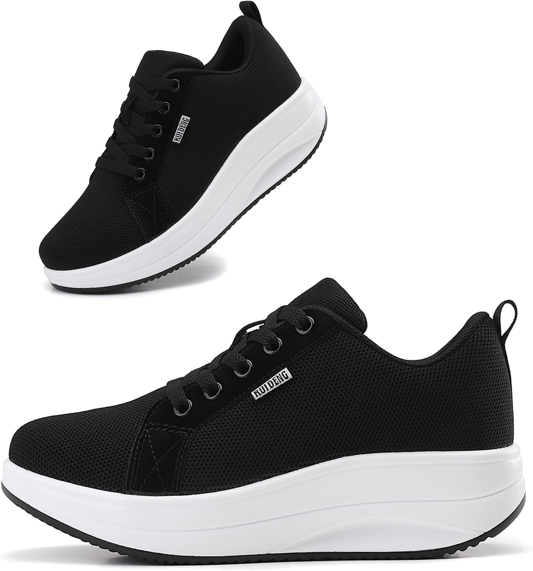 Oude Womens Walking Sneakers Comfy | Platform Shoes for Women Fashion | Stylish Standing All Day Rocker Bottom