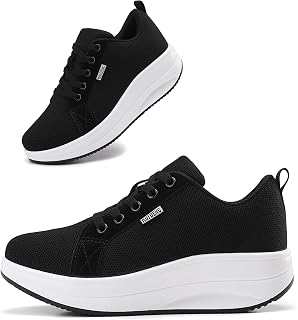 Womens Walking Sneakers Comfy | Platform Shoes for Women Fashion | Stylish Standing All Day Rocker Bottom