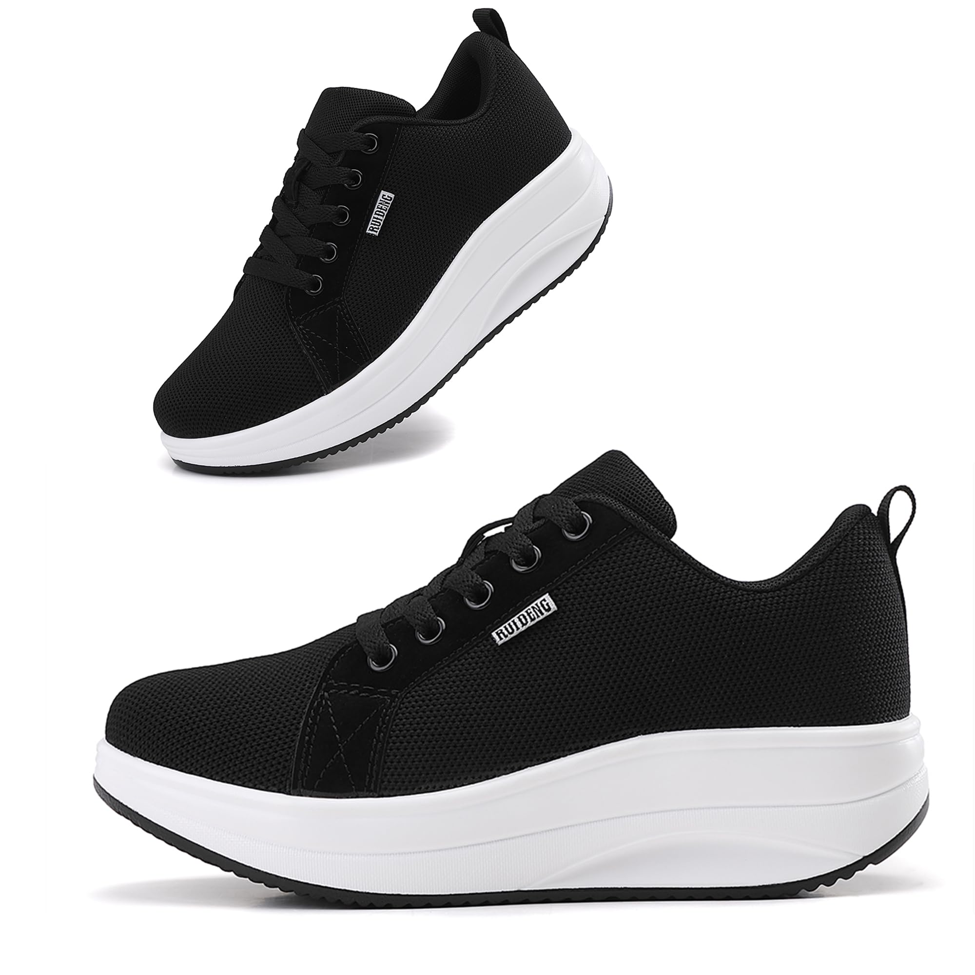 Oude Womens Walking Sneakers Comfy | Platform Shoes for Women Fashion | Stylish Standing All Day Rocker Bottom