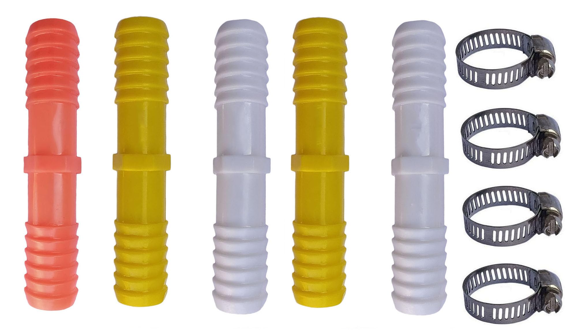 ESEKSAFAR 5pc Garden pipe connector 3/4 inch Plastic connector with 4pc Hose clamp (Pack of 9pc /set) use for 3/4 inch Garden flexible water pipe-image-22