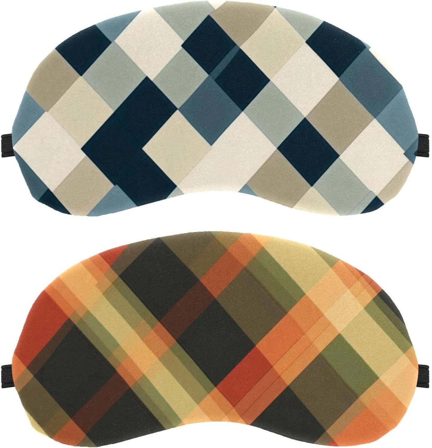 Confezione da 5 maschere per gli occhi con motivo scozzese classico per dormire, per dormire, per dormire, copertura morbida per gli occhi per i viaggi, per pisolini, aereo, viaggi, blocco della luce
