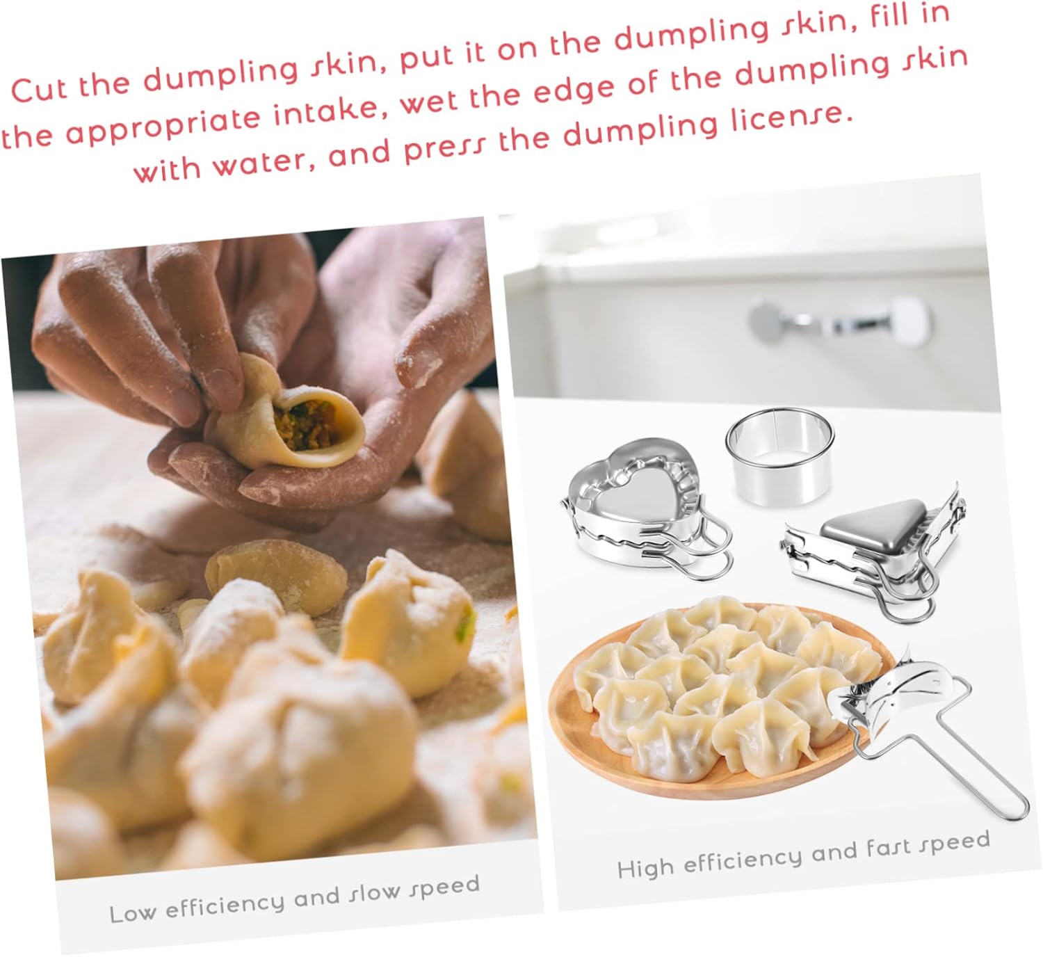 MAGICLULU 2sets Dumpling Maker Kit Pierogi Mold with Dough Cutter Filling Spoon Rolling Tool Easy to Use for Homemade Dumplings and Empanadas
