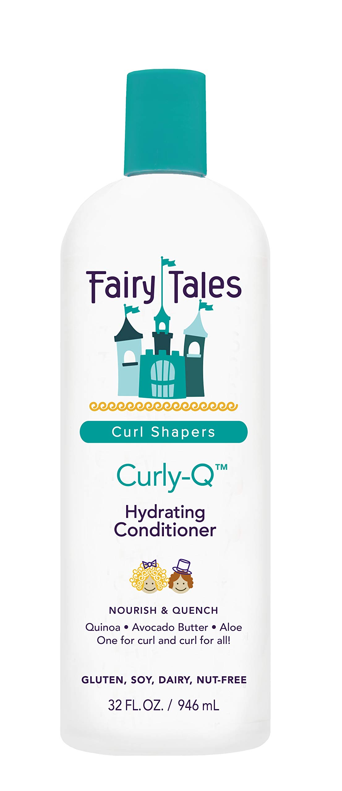 Fairy TalesCurly Q Kids Conditioner - Hydrating for Curly and Multi-Cultural Hair Types, Paraben-Free, Sulfate-Free, Gluten-Free, Nut-Free - 32 oz