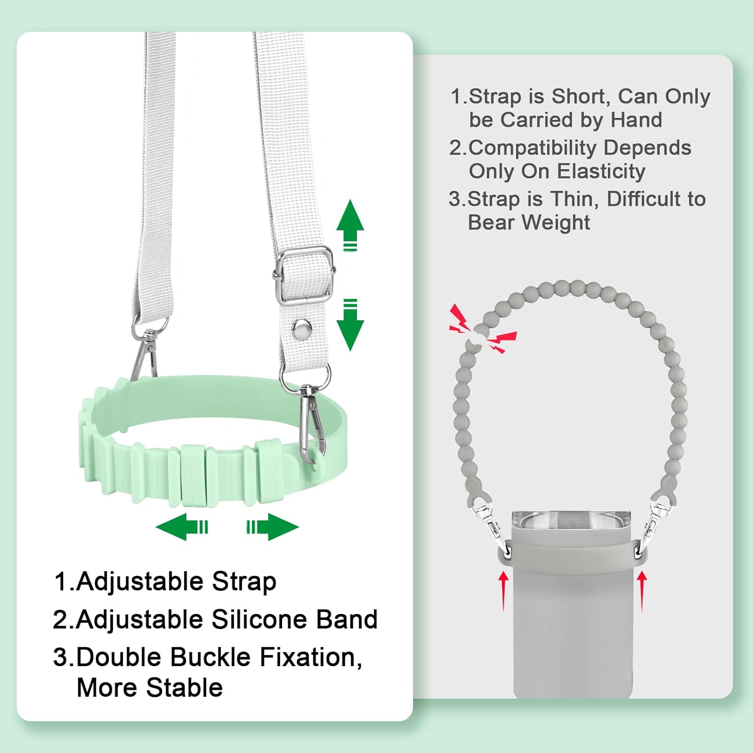 Water Bottle Holder with Strap for Stanley Cup Accessories,Adjustable Shoulder Strap Compatible with Stanley Tumbler,Owala,Hydroflask, YETI and More - Image 2