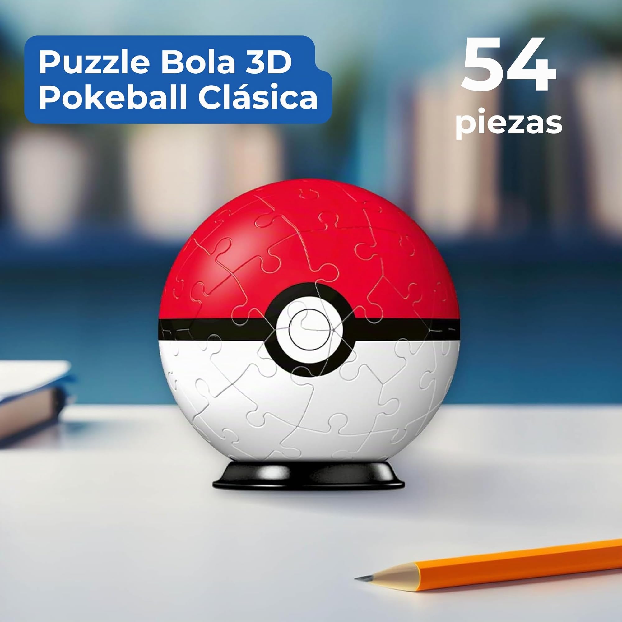 Ravensburger - Puzzle 3D Niños Pokemon Pokeball | Puzzles 3D para Niños De 6 Años O Más | Maquetas para Montar De 55 Piezas | Regalo Niño 6 Años O Más