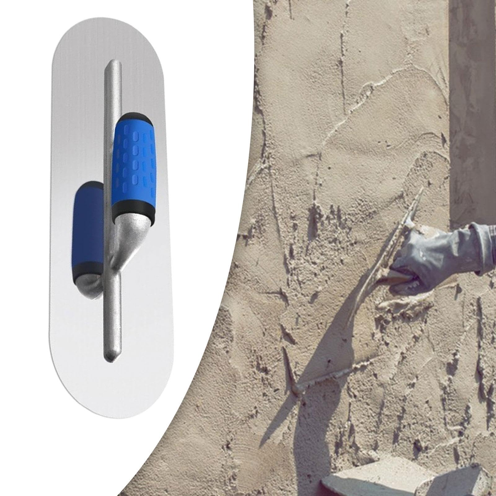 perfk Piscina de acabado de la llana, profesional, eficiencia, cómoda ergonomía de acero inoxidable para cemento de tablero de yeso, 40cmx10cm