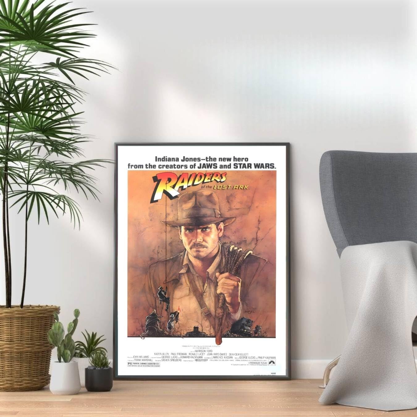 Indiana Jones Raiders of the Lost Ark, 80s Movie Print Vintage Nostalgic Film Poster, A4 A3 Size Frame Options, Home, Pub, Bar Decor Wall Art Print, House gift for movie lovers (A4 Print Only)