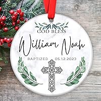 Vista 17 de Adornos de bautismo personalizados, recuerdo de bautizo, regalos de bautismo de padrinos, regalos de ahijado para bautismo, regalos de bautismo