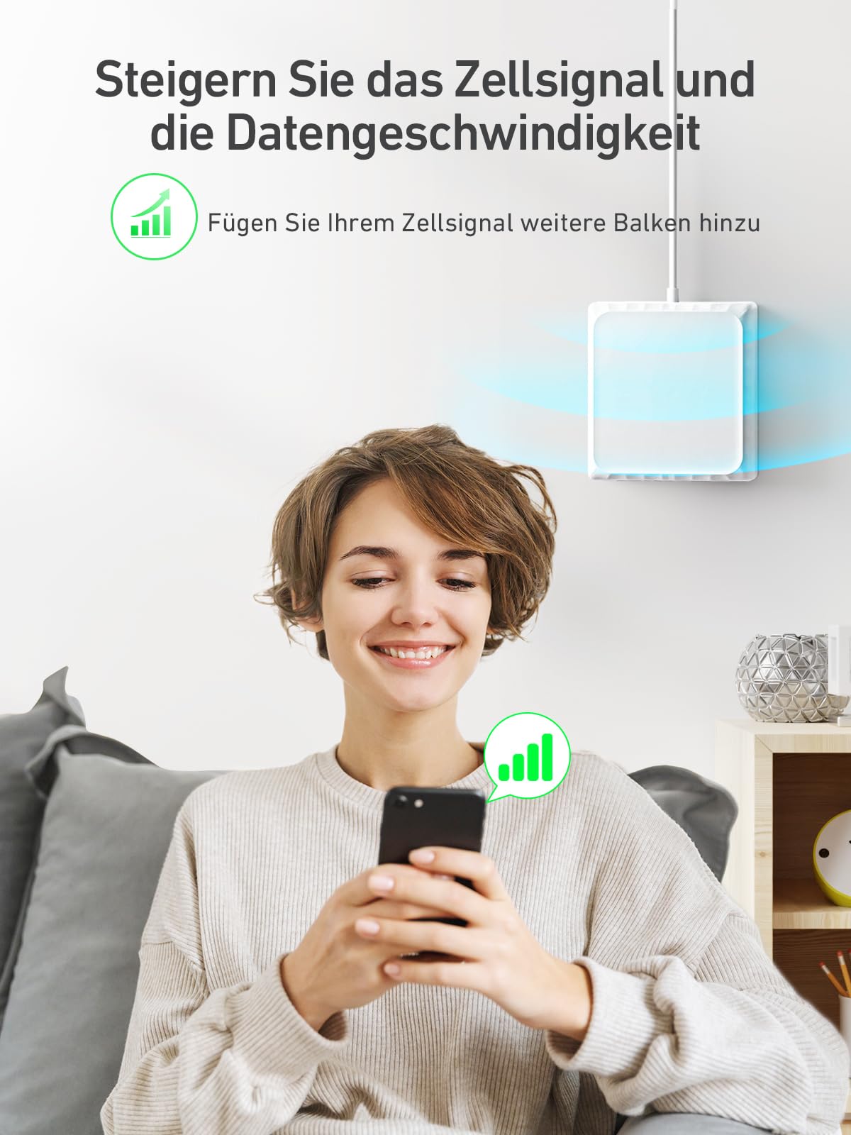 5G 4G 3G Mobilfunk Signalverstärker Band 20/1/3/7/8 LTE Verstärker GSM Repeater Für Home Office Handy Signalverstärker Unterstützt Alle Betreiber Vodafone O2 Bereich Bis Zu 400 Quadratmeter