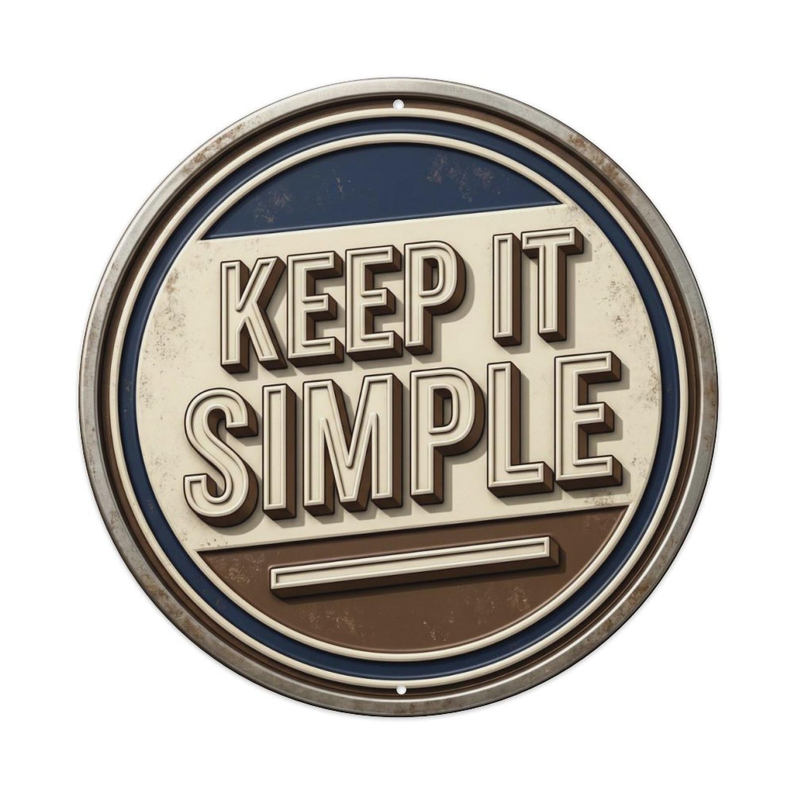 Keep It Simple Vintage Hanging Display Retro Slogans Metal Tin Sign