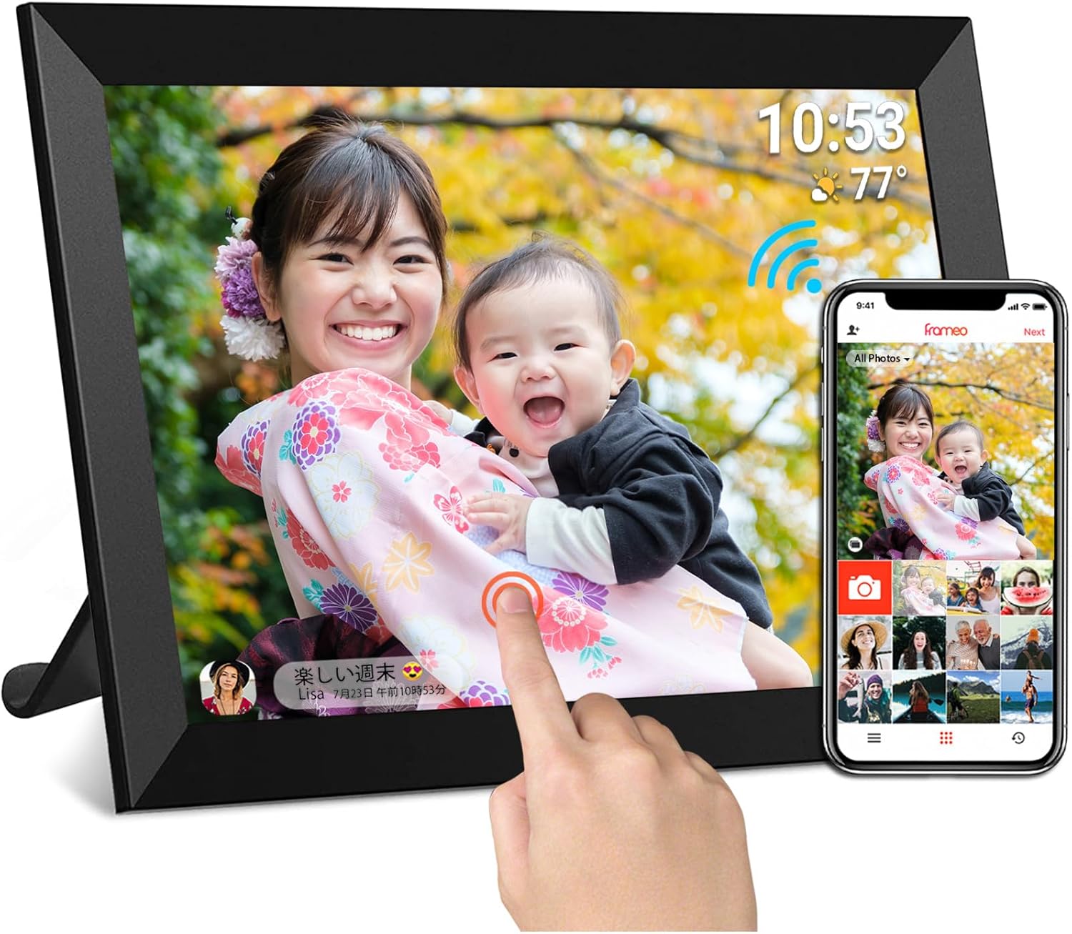 Amazon FRAMEO デジタルフォトフレーム WiFi 対応 10.1インチ タッチパネル 1280x800 IPS広視野角